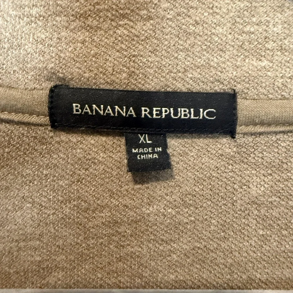 Banana Republic Sweater Mens XL Brown 1/4 Zip Mock Neck Knit‎ Pullover Soft